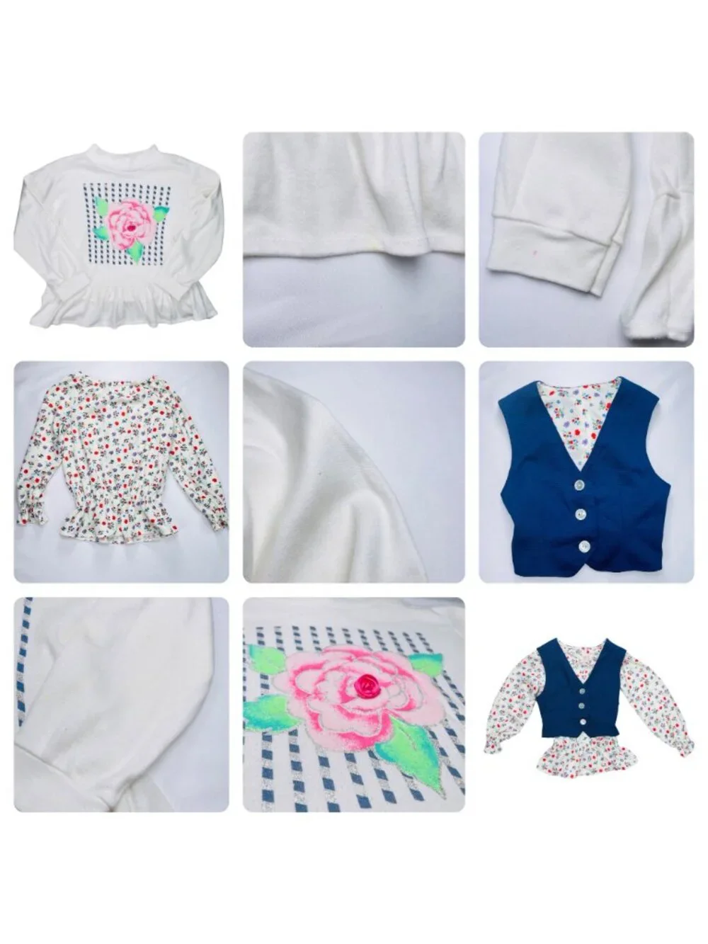 Vintage Girls Bundle Lot of 5 - Dagger collar Sweater Sweatshirt Dresses 6 - 8